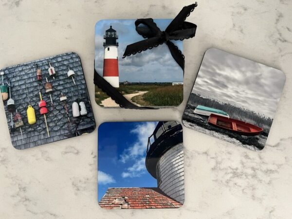 Nantucket Lighthouses, Boats and Buoy Coasters